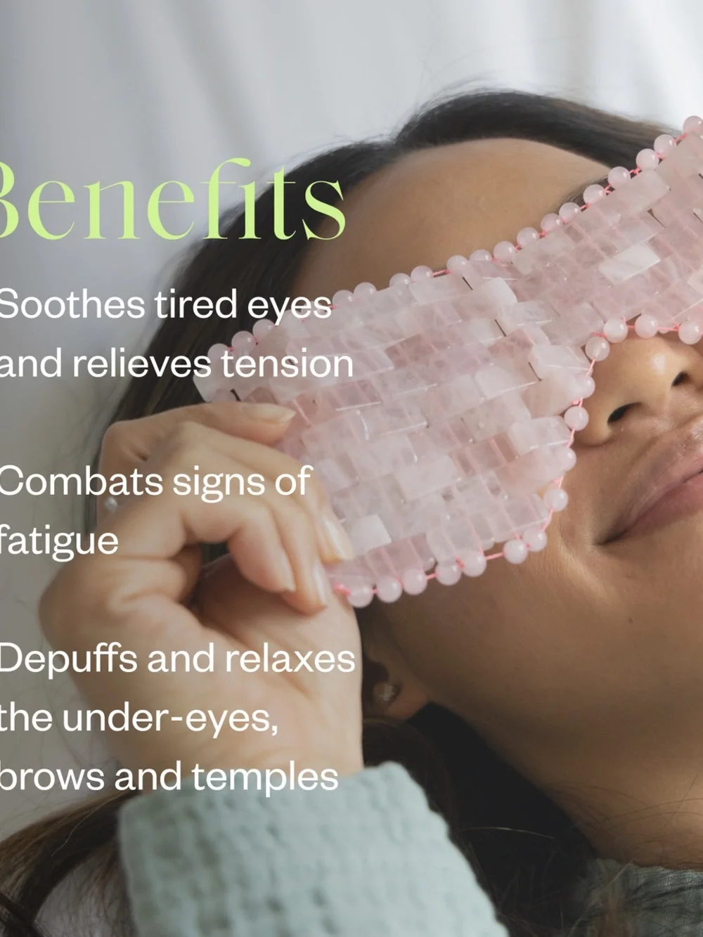 Rose Quartz Facial Mask - Soothing Pink Crystal Eye & Face Mask